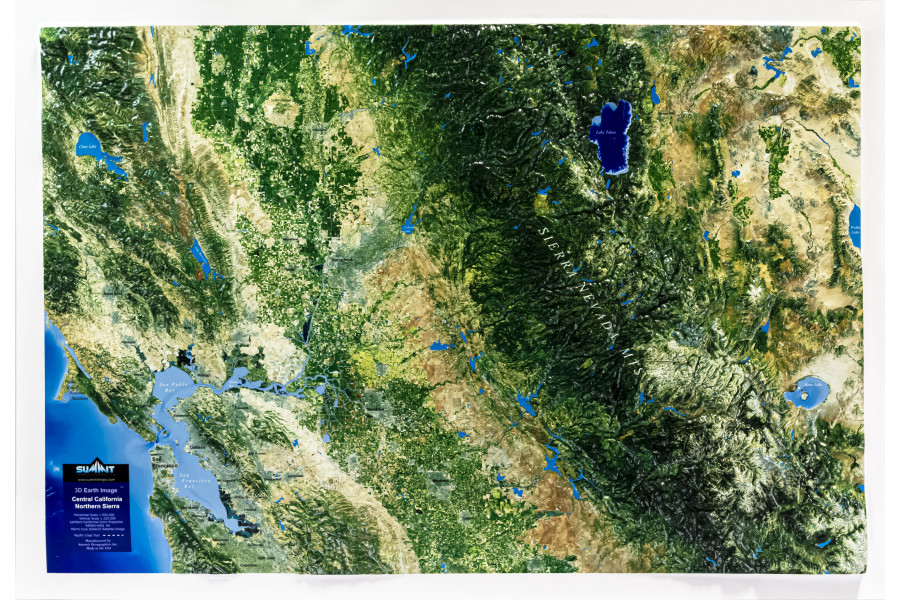 Central California & Northern Sierra – 3D Earth Image Map