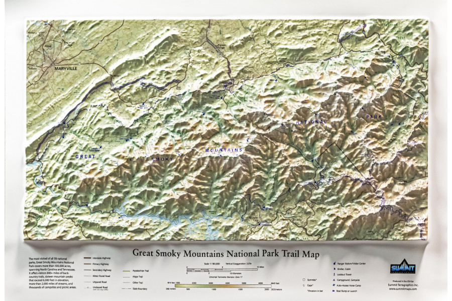 Great Smoky Mountains National Park 3D Trail Map