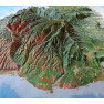 Kauai, Hawaii – 3D Map Black Metal Framed