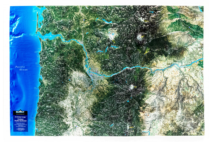 Portland - Pacific Northwest – 3D Earth Image Map