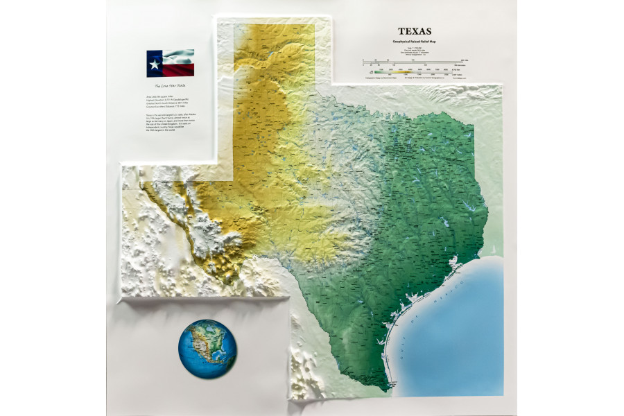 Texas State - Large 3D Map