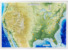 3D US Map – Major Airports & Airspace