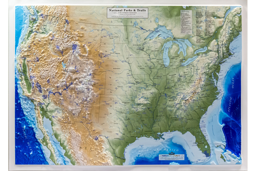 3D US Map – National Parks & Trails