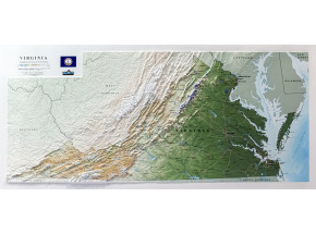 Virginia 3D Geophysical Relief Map